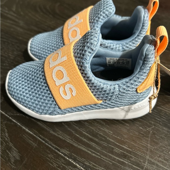 Adidas Toddler Lite Racer Sneakers in Blue and Orange - Picture 4 of 7